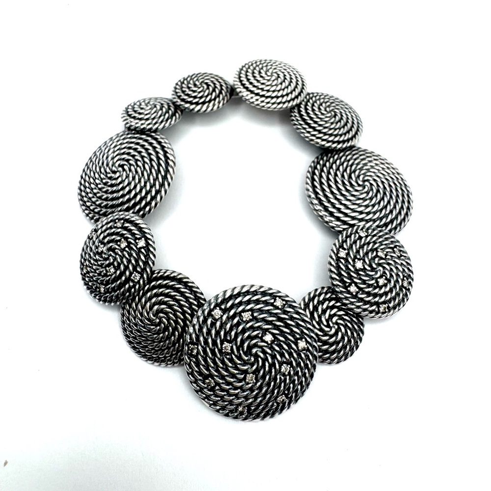 David Yurman Diamond Cable Coil Bracelet